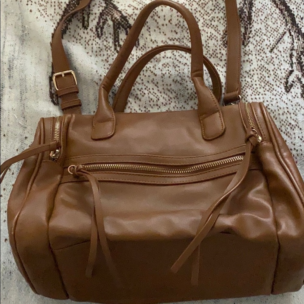 Brown pleather purse